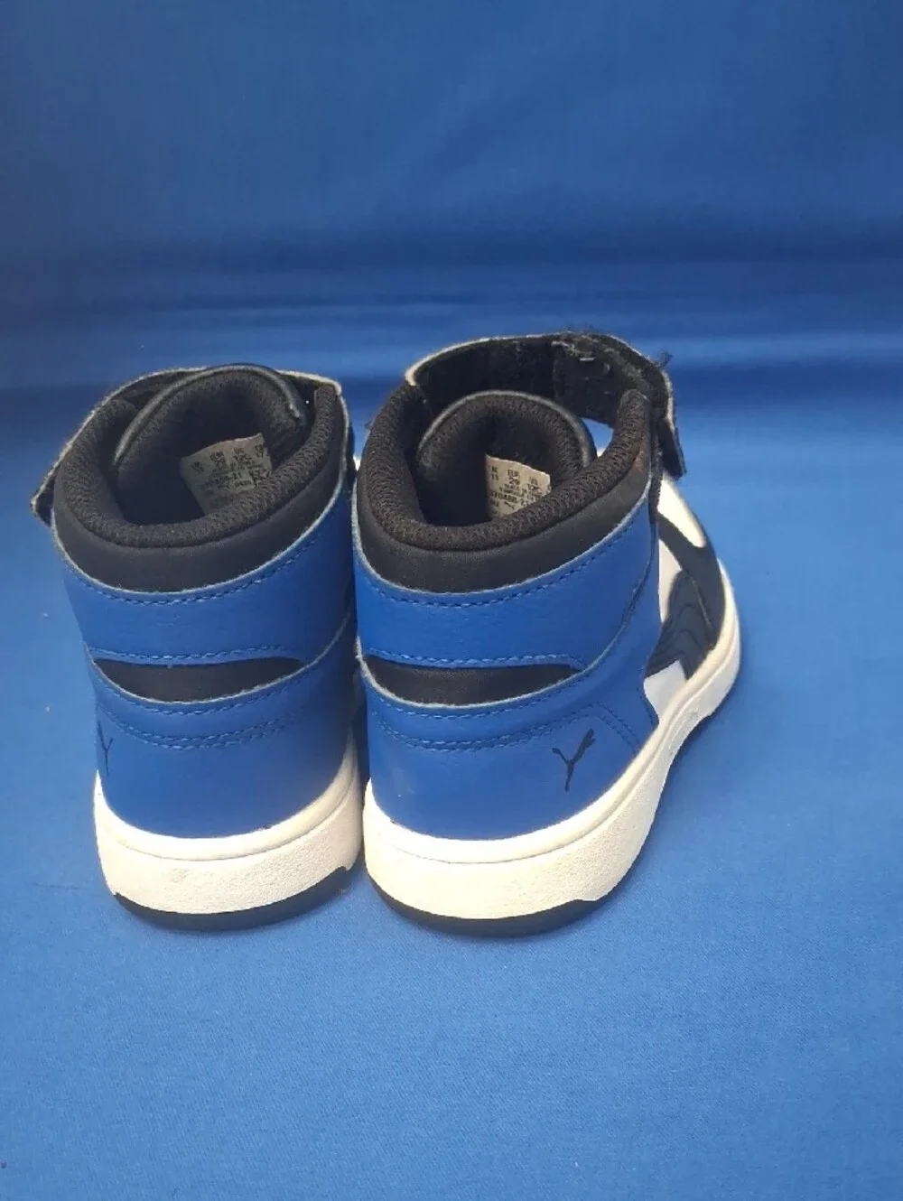 Puma High-Top Sneakers in Black, White & Blue KIDS YOUTH SIZE 11